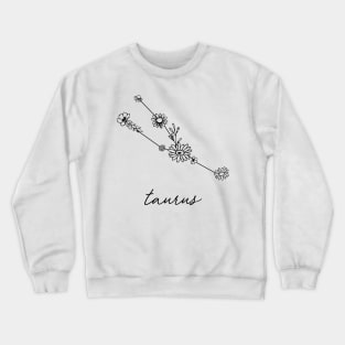 Taurus Zodiac Wildflower Constellation Crewneck Sweatshirt